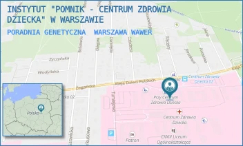 PORADNIA GENETYCZNA - INSTYTUT "POMNIK - CENTRUM ZDROWIA DZIECKA" - ALEJA DZIECI POLSKICH 20,  WARSZAWA WAWER